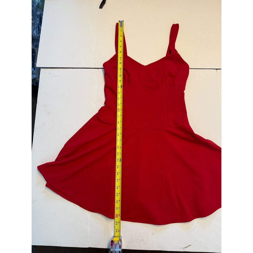 Madden Girl Red Fit and Flare Skater Dress Sweetheart Neck Sleeveless Medium - Picture 3 of 8